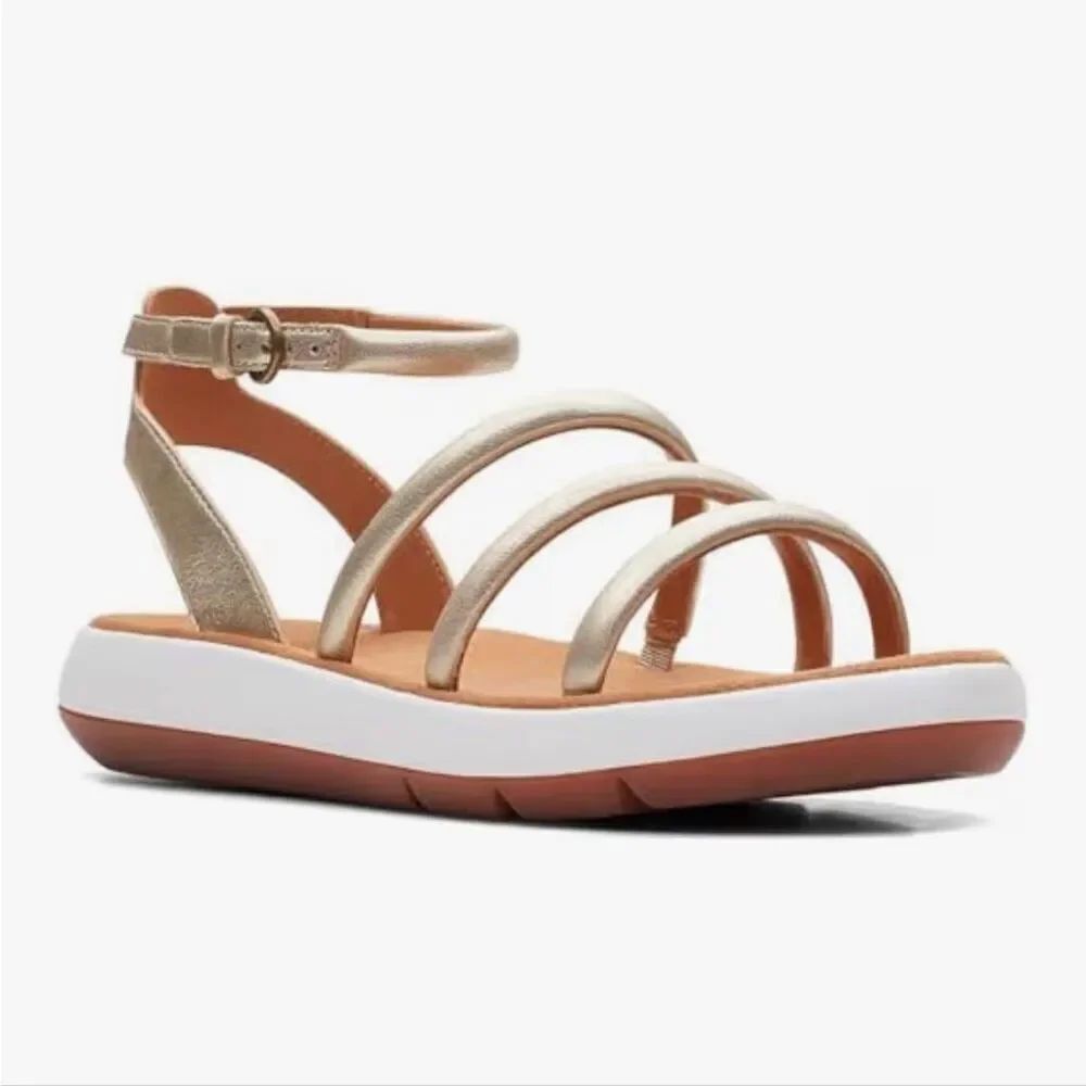 CLARKS Metallic Champagne Jemsa Strappy Sandal-9.5M